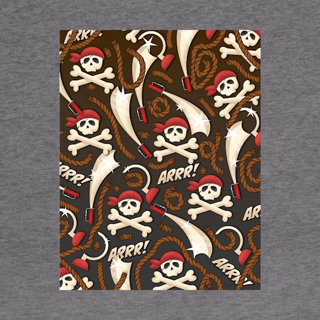 Pirate cartoon pattern by nickemporium1